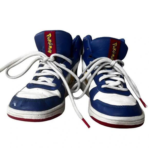 Pokémon x adidas Basketball Sneakers Size 2 Pikachu Blue White Red High Tops - Picture 2 of 8